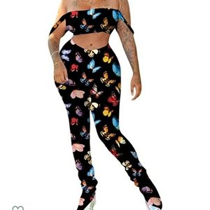 2 piece stacked pants set